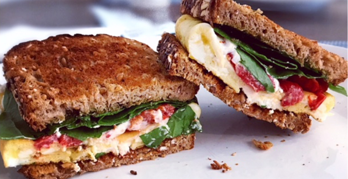 Vegetarian egg and cheese sandwich