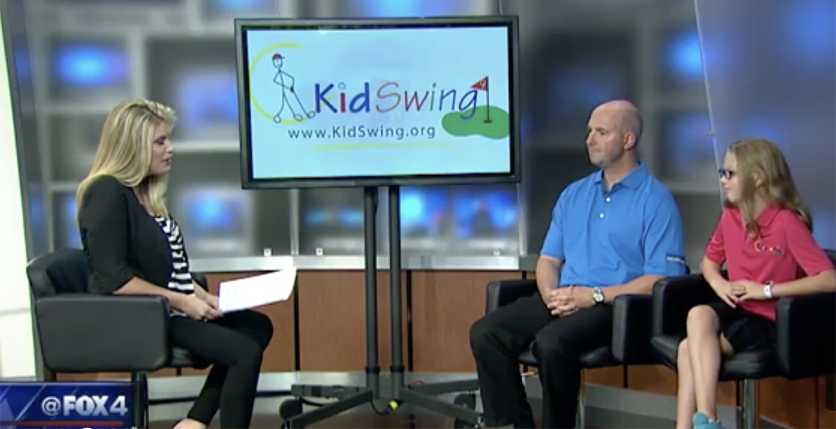 Kidswing participant and father on Fox4. 