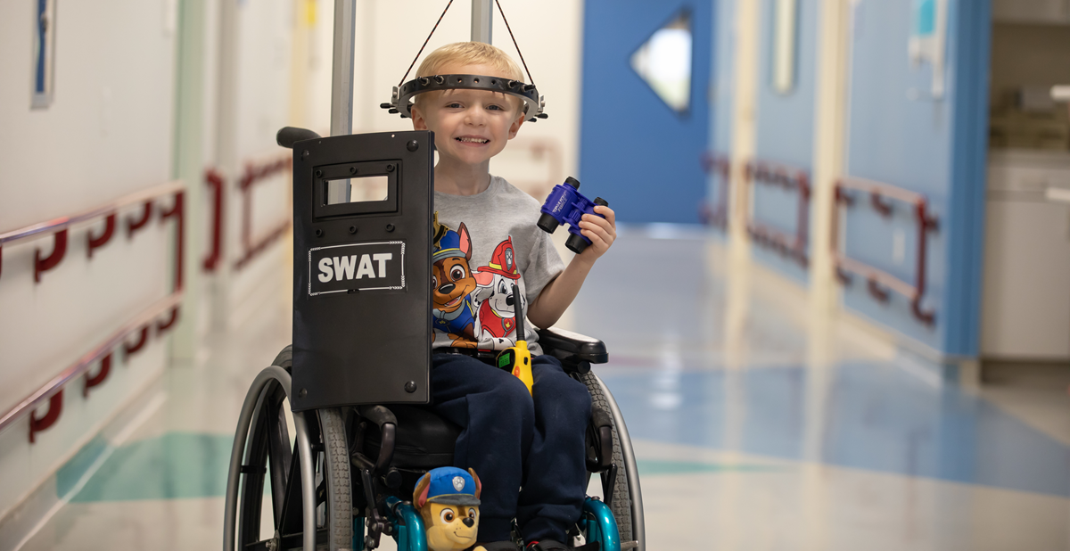 Joseph, one of our halo traction patients